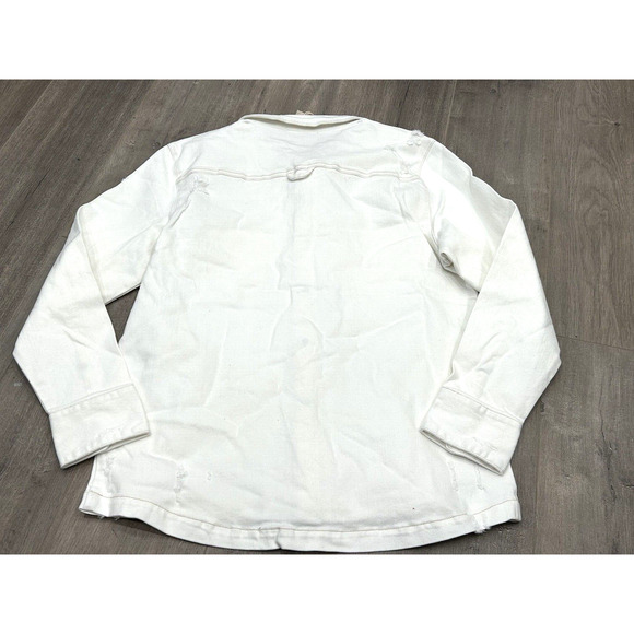 SER.O.YA Womens XL Arizona White Marcus Button Front Denim Shirt Shacket NWT - Picture 2 of 10